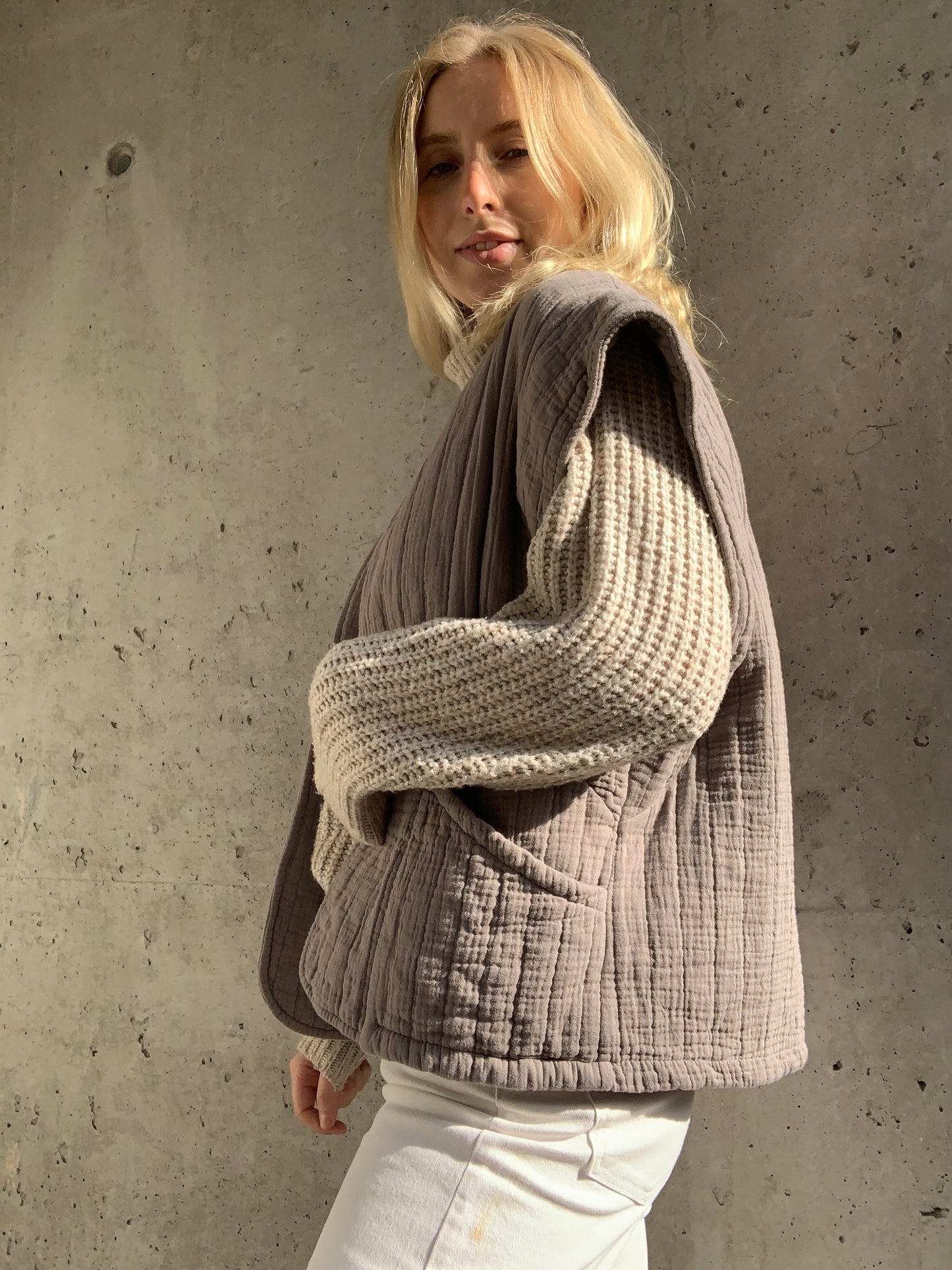 Musselin-Weste: Camille versch. Farben