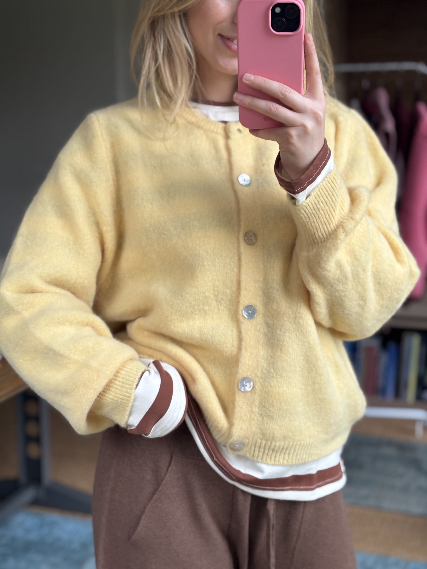 Strickjacke mit Alpakaanteil: Softlove versch. Farben