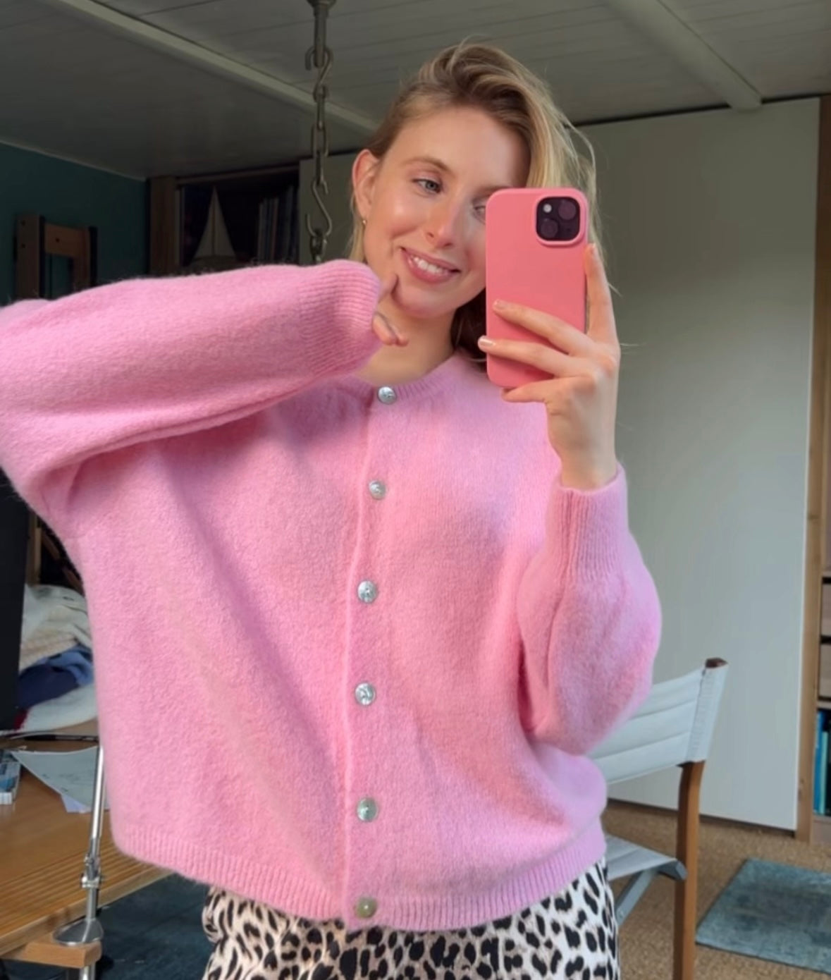 Strickjacke mit Alpakaanteil: Softlove versch. Farben