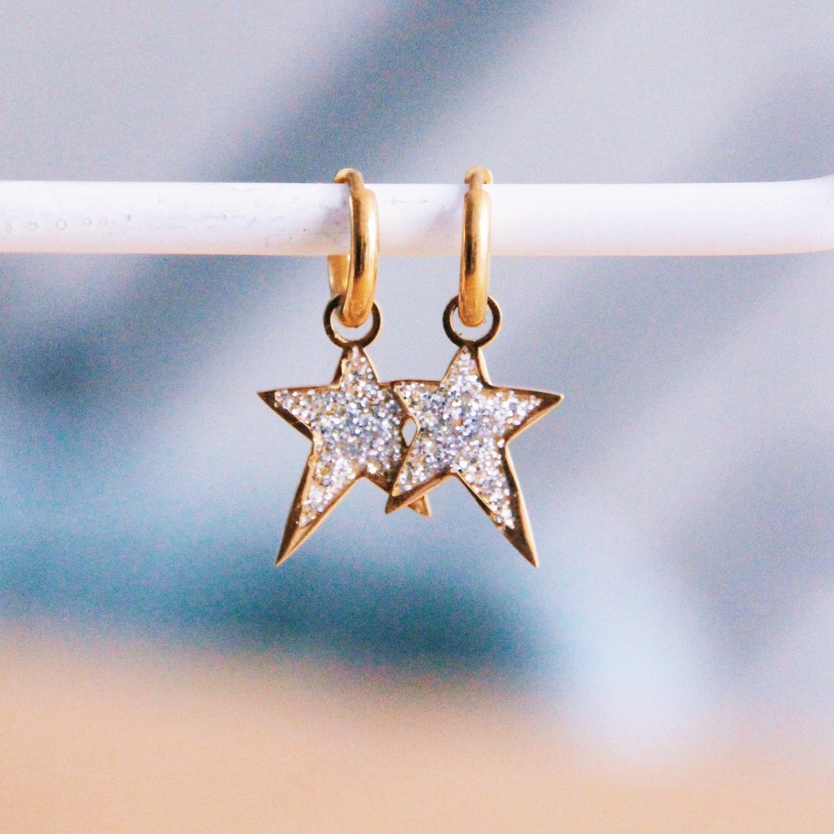 Edelstahlohrringe: Stars Silver