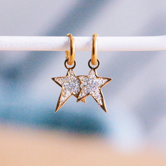 Edelstahlohrringe: Stars Silver