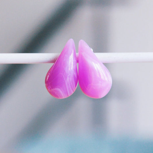 Edelstahlohrringe: Farbtropfen Lilac