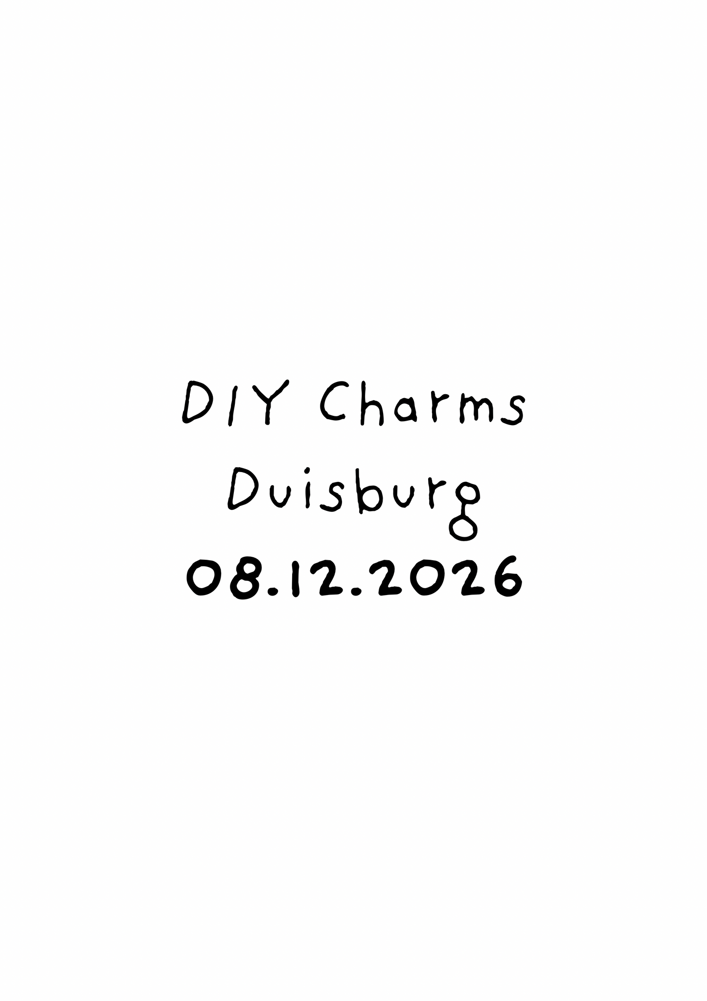 DIY Charms Workshop - kalt.weiss.trocken. Duisburg 08.12.2026 18 Uhr