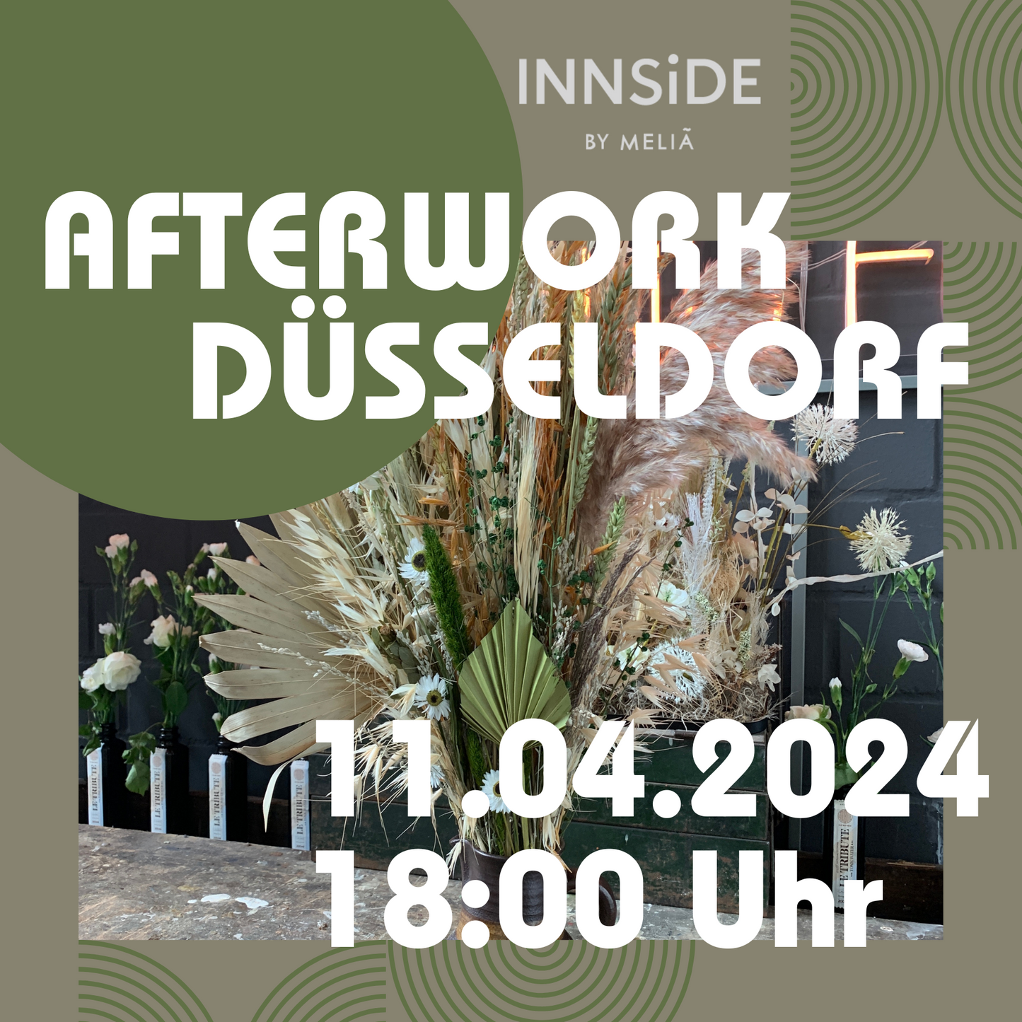 AFTERWORK - Trockenblumenbouquet Workshop INNSIDE Am Seestern Düsseldorf 11.04.2024 18 Uhr