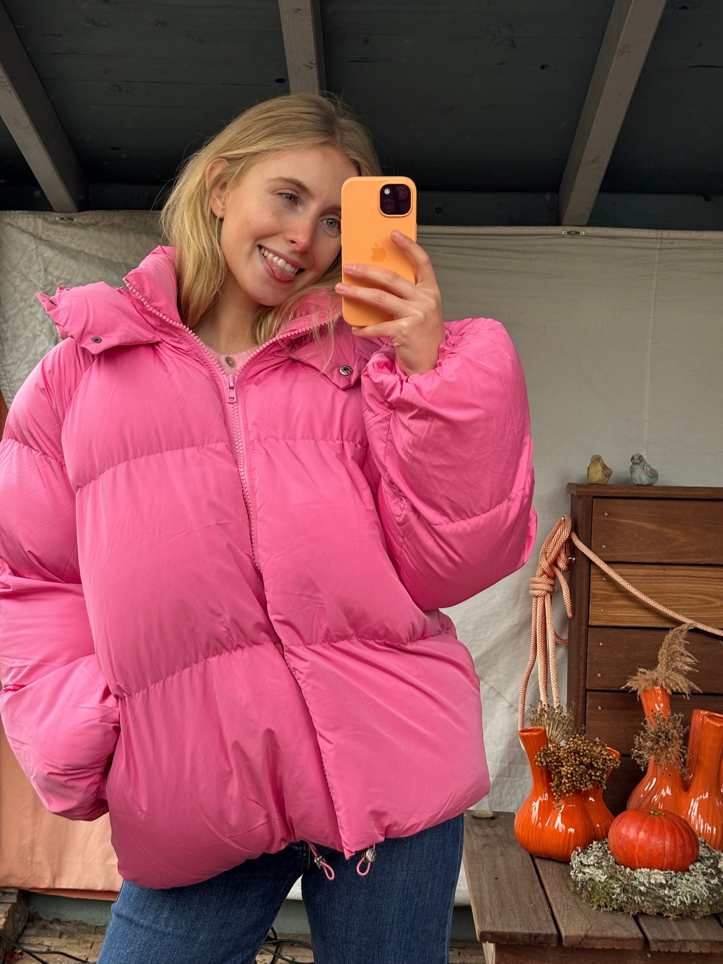 Oversize-Pufferjacket: Pinklovers