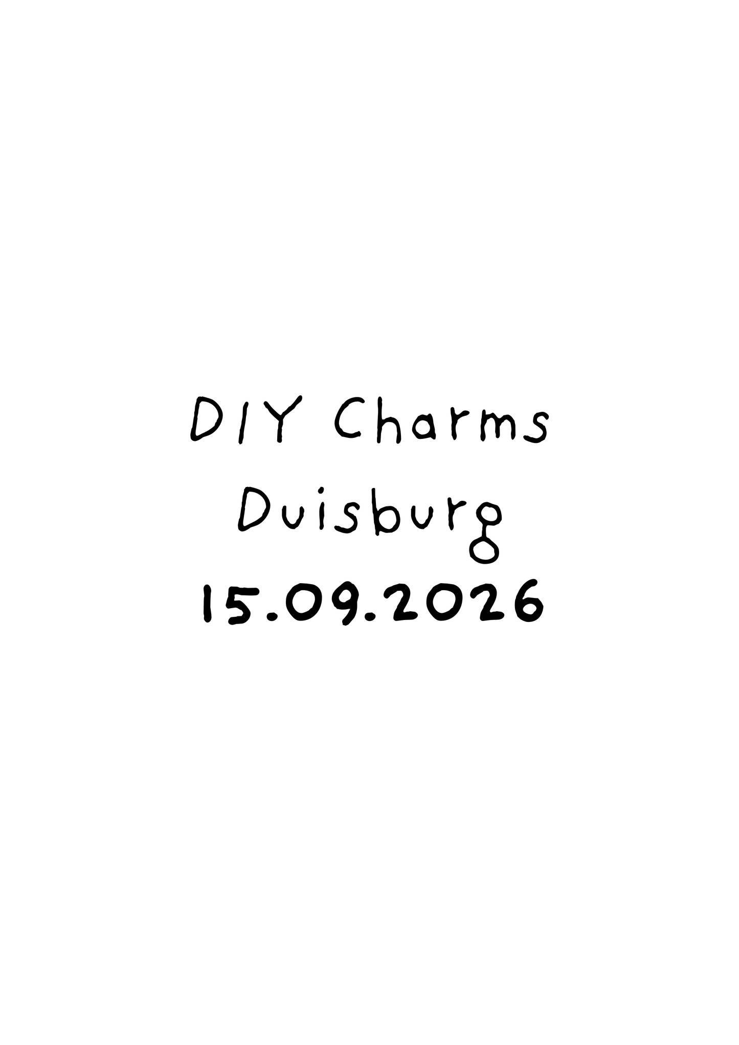 DIY Charms Workshop - kalt.weiss.trocken. Duisburg 15.09.2026 18 Uhr