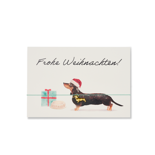 Armband-Karte: Merry Christmas - Dachshund