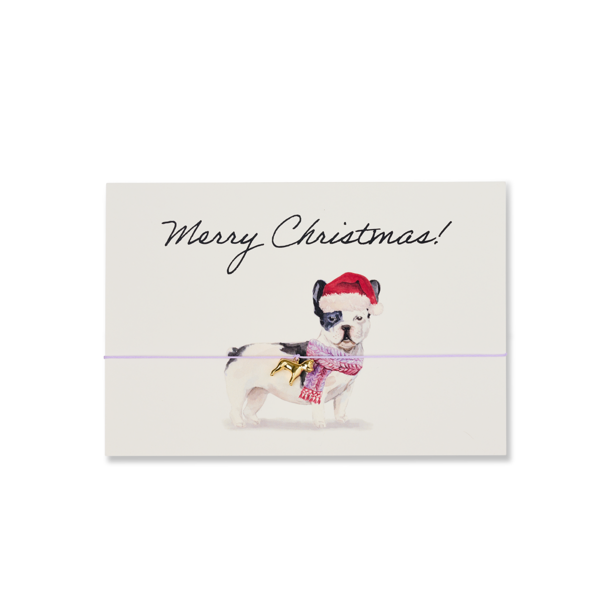 Armband-Karte: Merry Christmas - French Bulldog