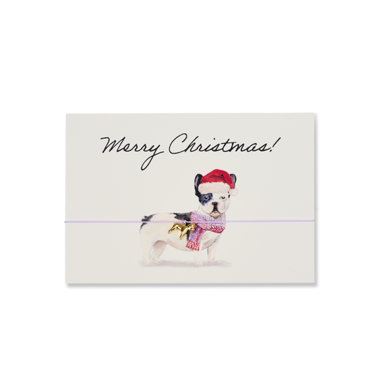 Armband-Karte: Merry Christmas - French Bulldog