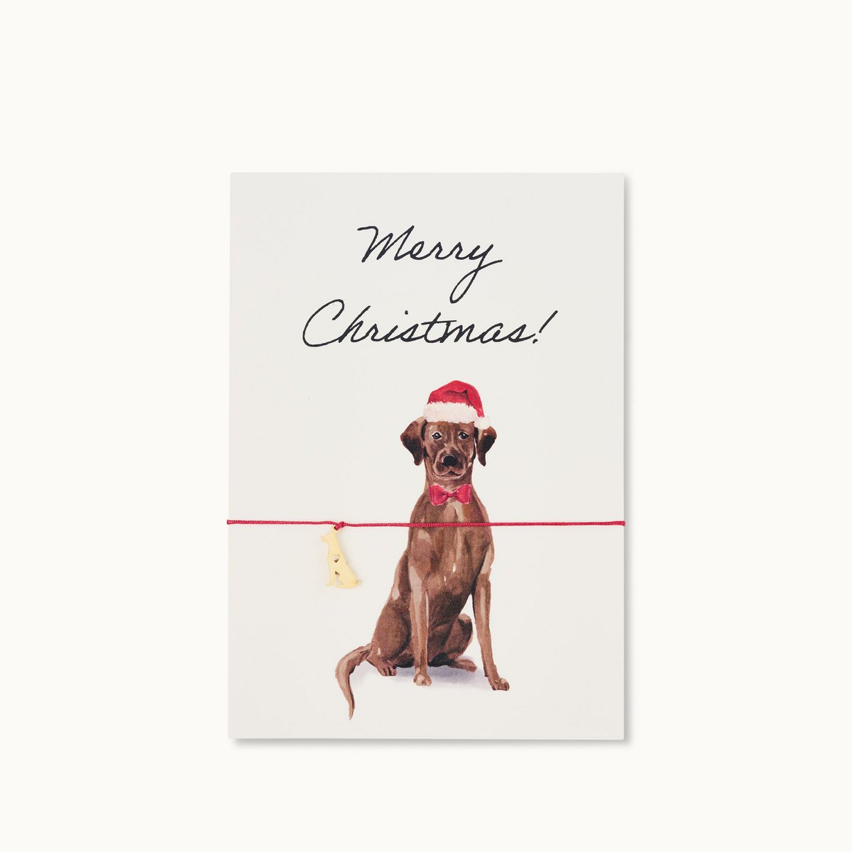 Armband-Karte: Merry Christmas - Brown Labrador