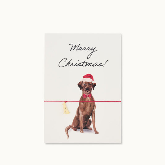 Armband-Karte: Merry Christmas - Brown Labrador