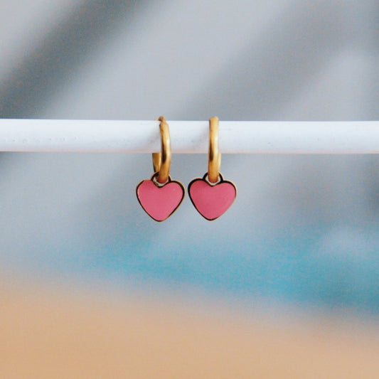 Edelstahlohrringe: Girly Hearts